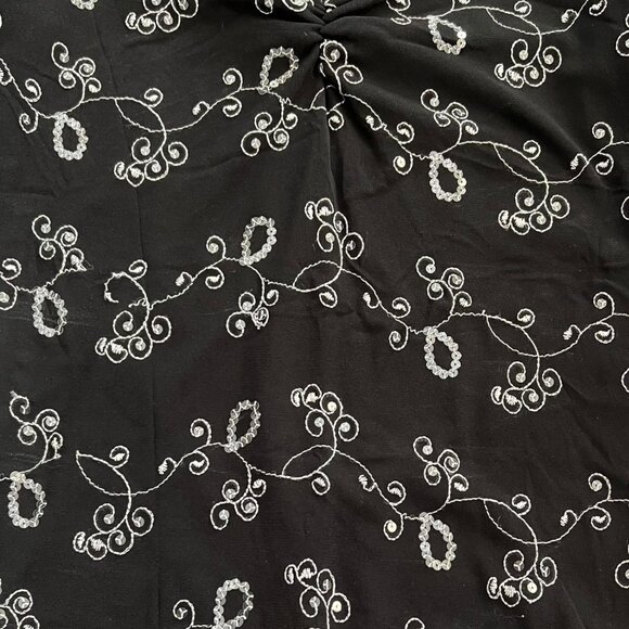 Y2K Wrapper Embroidered Sequin Mesh Top Black Medium Fairy Grunge Whimsygoth - Picture 3 of 8